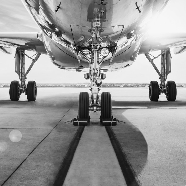 Plane standing on the runway